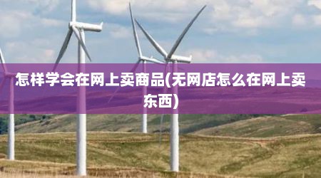 怎样学会在网上卖商品(无网店怎么在网上卖东西)