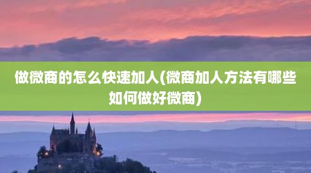 做微商的怎么快速加人(微商加人方法有哪些如何做好微商)