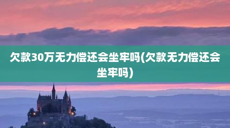 欠款30万无力偿还会坐牢吗(欠款无力偿还会坐牢吗)