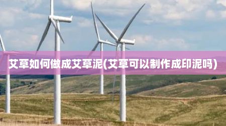 艾草如何做成艾草泥(艾草可以制作成印泥吗)