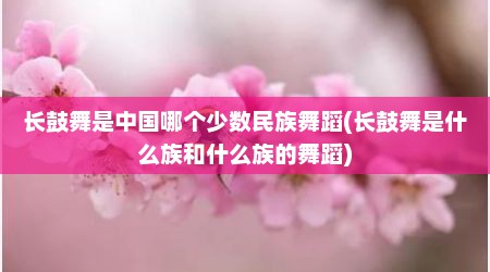 长鼓舞是中国哪个少数民族舞蹈(长鼓舞是什么族和什么族的舞蹈)