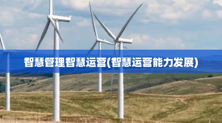 智慧管理智慧运营(智慧运营能力发展)