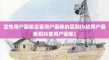 定性用户画像定量用户画像的区别(b站用户画像和抖音用户画像)