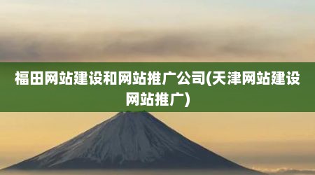 福田网站建设和网站推广公司(天津网站建设网站推广)