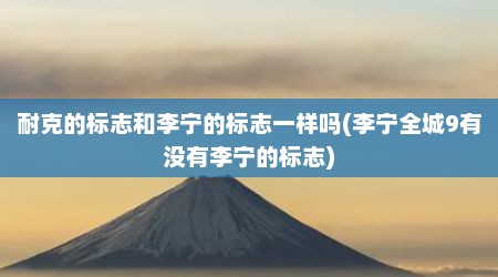 耐克的标志和李宁的标志一样吗(李宁全城9有没有李宁的标志)