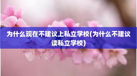 为什么现在不建议上私立学校(为什么不建议读私立学校)