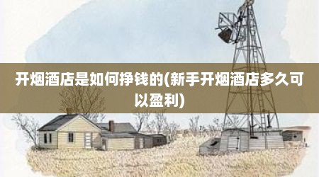 开烟酒店是如何挣钱的(新手开烟酒店多久可以盈利)