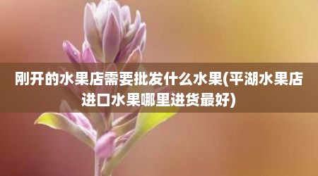 刚开的水果店需要批发什么水果(平湖水果店进口水果哪里进货最好)