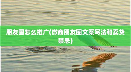 朋友圈怎么推广(微商朋友圈文案写法和卖货禁忌)