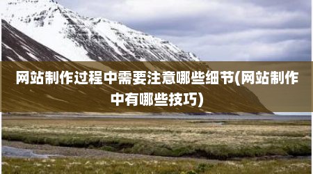 网站制作过程中需要注意哪些细节(网站制作中有哪些技巧)