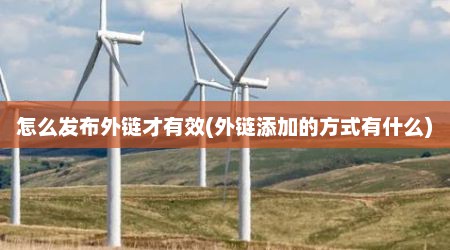 怎么发布外链才有效(外链添加的方式有什么)