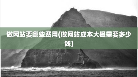 做网站要哪些费用(做网站成本大概需要多少钱)