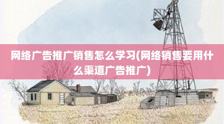 网络广告推广销售怎么学习(网络销售要用什么渠道广告推广)