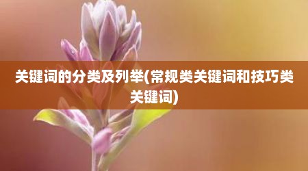 关键词的分类及列举(常规类关键词和技巧类关键词)