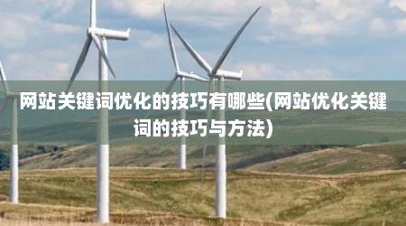 网站关键词优化的技巧有哪些(网站优化关键词的技巧与方法)
