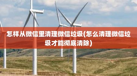 怎样从微信里清理微信垃圾(怎么清理微信垃圾才能彻底清除)