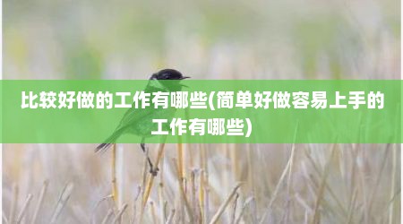 比较好做的工作有哪些(简单好做容易上手的工作有哪些)