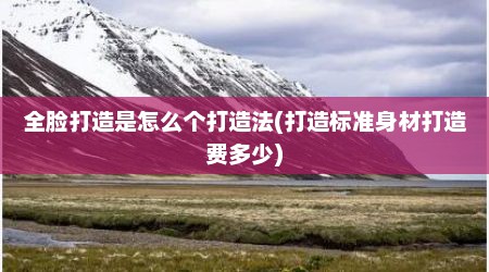 全脸打造是怎么个打造法(打造标准身材打造费多少)