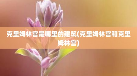 克里姆林宫是哪里的建筑(克里姆林宫和克里姆林宫)