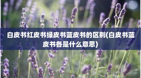 白皮书红皮书绿皮书蓝皮书的区别(白皮书蓝皮书各是什么意思)