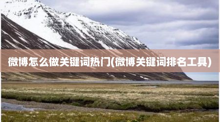 微博怎么做关键词热门(微博关键词排名工具)