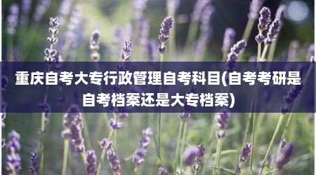 重庆自考大专行政管理自考科目(自考考研是自考档案还是大专档案)