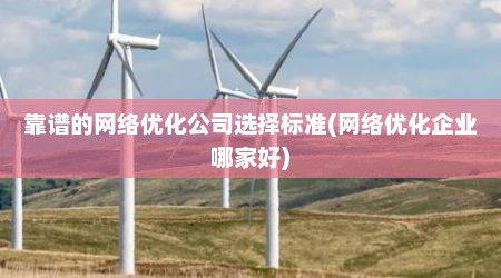 靠谱的网络优化公司选择标准(网络优化企业哪家好)