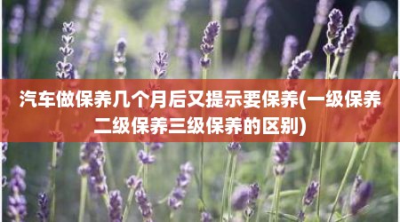 汽车做保养几个月后又提示要保养(一级保养二级保养三级保养的区别)
