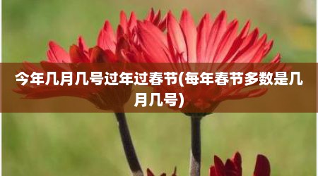 今年几月几号过年过春节(每年春节多数是几月几号)