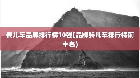 婴儿车品牌排行榜10强(品牌婴儿车排行榜前十名)