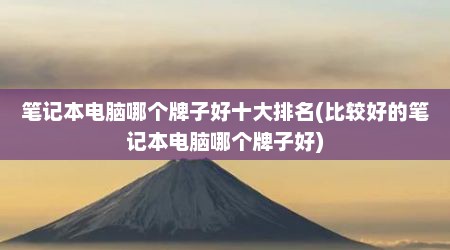笔记本电脑哪个牌子好十大排名(比较好的笔记本电脑哪个牌子好)