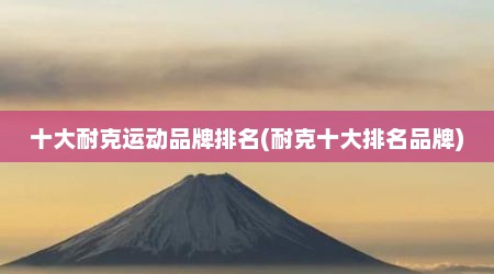 十大耐克运动品牌排名(耐克十大排名品牌)