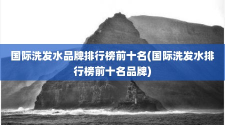国际洗发水品牌排行榜前十名(国际洗发水排行榜前十名品牌)