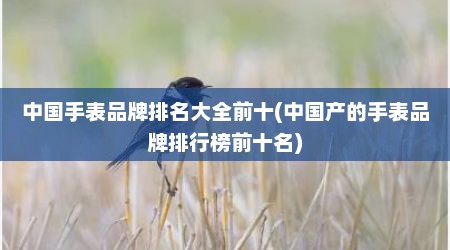中国手表品牌排名大全前十(中国产的手表品牌排行榜前十名)