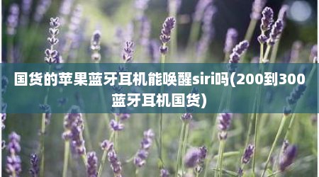 国货的苹果蓝牙耳机能唤醒siri吗(200到300蓝牙耳机国货)
