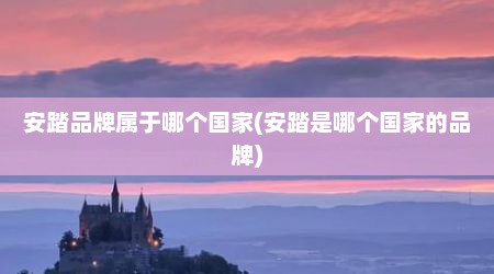安踏品牌属于哪个国家(安踏是哪个国家的品牌)