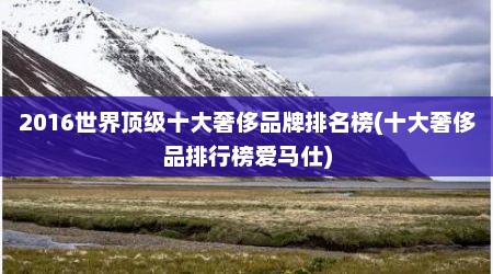 2016世界顶级十大奢侈品牌排名榜(十大奢侈品排行榜爱马仕)