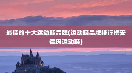最佳的十大运动鞋品牌(运动鞋品牌排行榜安德玛运动鞋)