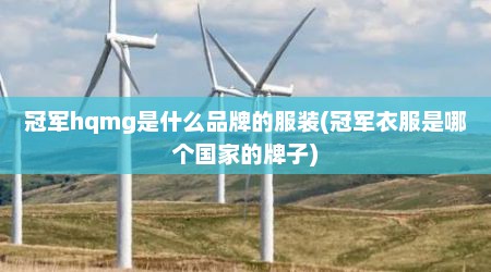冠军hqmg是什么品牌的服装(冠军衣服是哪个国家的牌子)