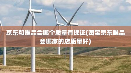 京东和唯品会哪个质量有保证(淘宝京东唯品会哪家的店质量好)