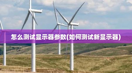 怎么测试显示器参数(如何测试新显示器)