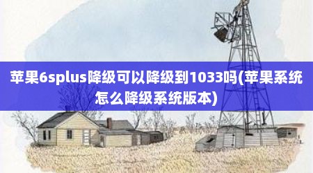 苹果6splus降级可以降级到1033吗(苹果系统怎么降级系统版本)