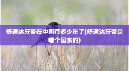 舒适达牙膏在中国有多少年了(舒适达牙膏是哪个国家的)