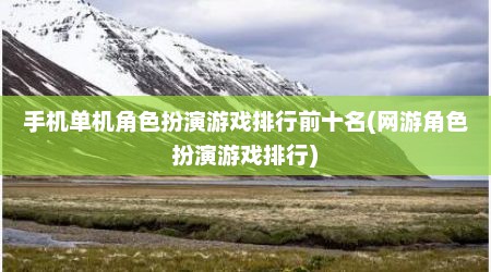 手机单机角色扮演游戏排行前十名(网游角色扮演游戏排行)