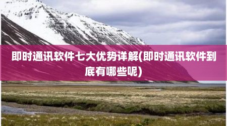 即时通讯软件七大优势详解(即时通讯软件到底有哪些呢)