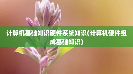 计算机基础知识硬件系统知识(计算机硬件组成基础知识)