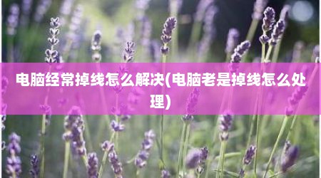 电脑经常掉线怎么解决(电脑老是掉线怎么处理)
