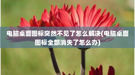 电脑桌面图标突然不见了怎么解决(电脑桌面图标全部消失了怎么办)