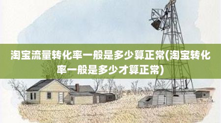 淘宝流量转化率一般是多少算正常(淘宝转化率一般是多少才算正常)