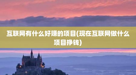 互联网有什么好赚的项目(现在互联网做什么项目挣钱)